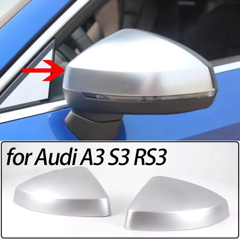 

For Audi A3 S3 8V RS3 2013 2014 2015 2016 2018 2017 2019 2020 Replace Carbon Fiber Look Black Silver Side Wing Mirror Cap Covers