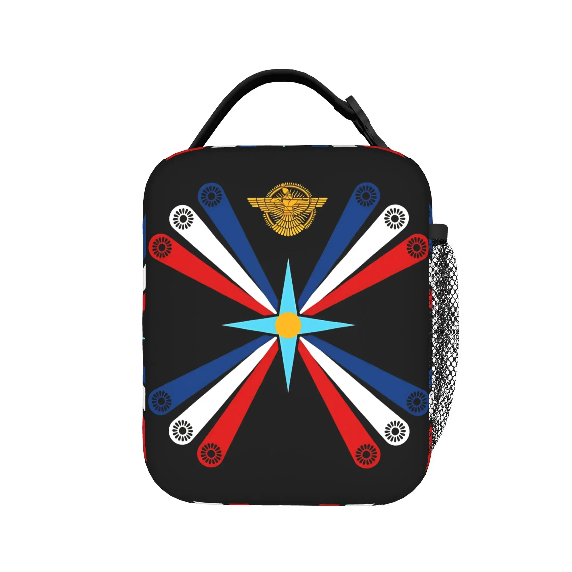 Assyrian Flag Suryoyo Logo Lunch Bag School Portable Insulated Thermal Tote Handbags For Child  Waterproof Print Cooler Bag