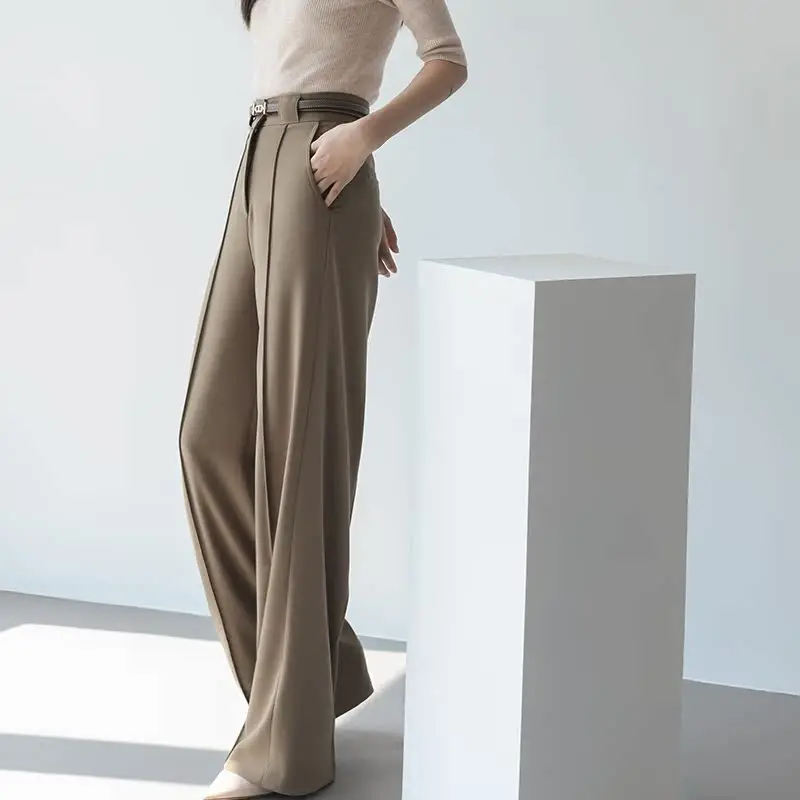 

Anti-Wrinkle High Waist Floor-Length Straight Leg Casual Pants for Women Summer Slimming Versatile Casual Trousers