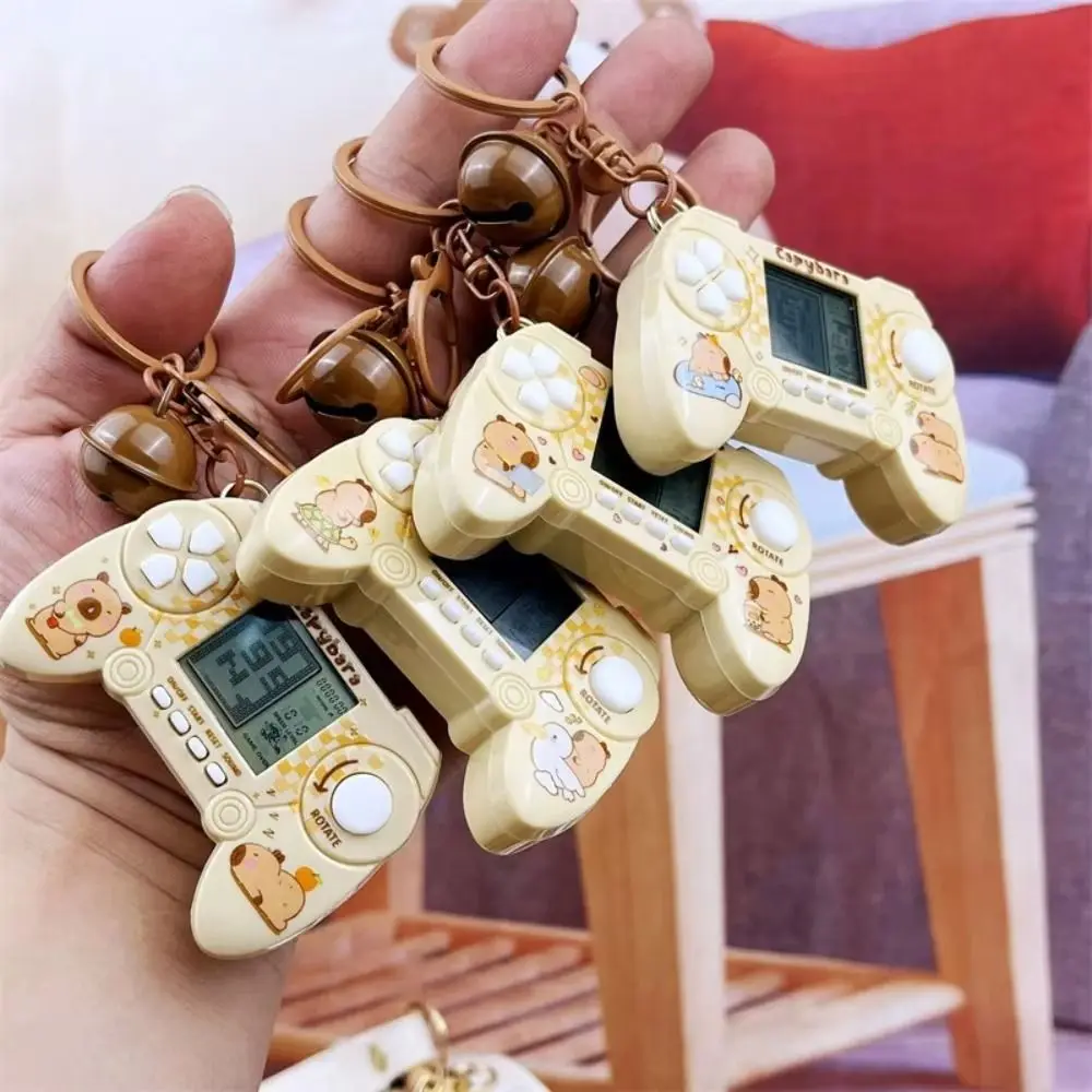 カピバラ漫画ハンドヘルドコンソールペンダント、ミニゲームキーホルダー、バッグチャーム、電子ペンダント、小さなギフト