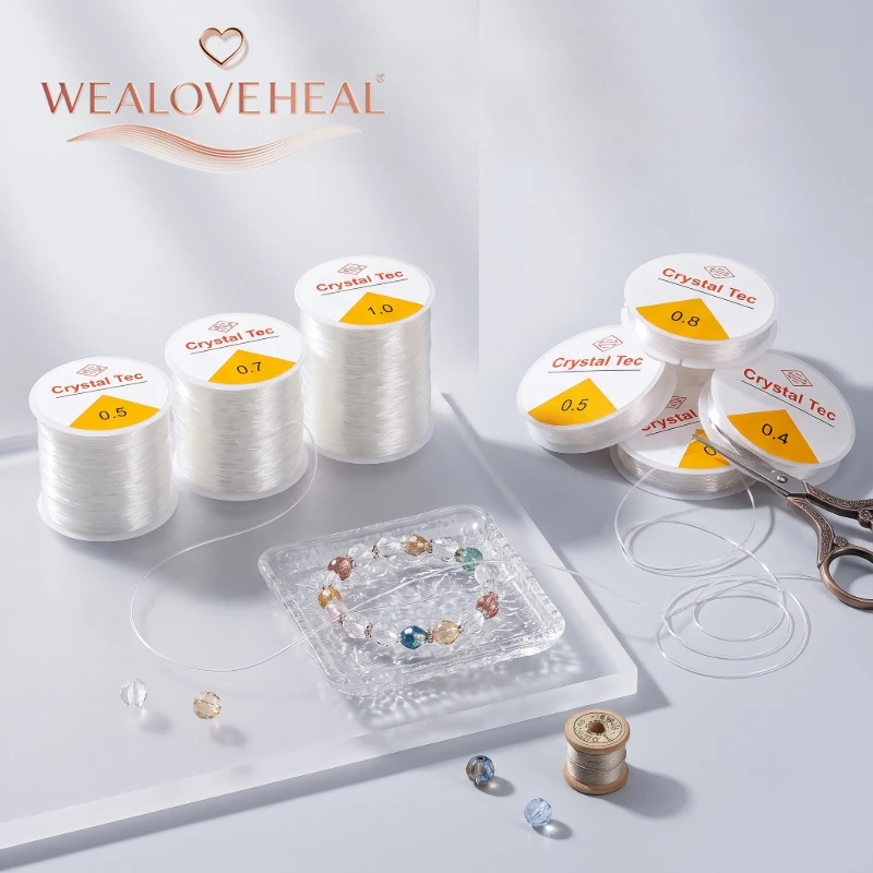 Starkes 0,4-1,0mm Elastisches Kordelband für Schmuckherstellung, Transparenter Dehnbarer Faden für DIY Armbänder Halsketten, Perlenschnur Zubehör – Detail 16