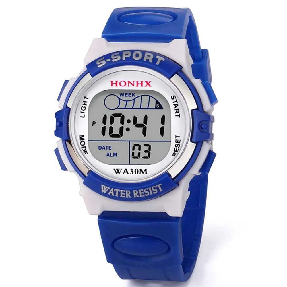 Montre de sport électronique pour enfants, montres numériques LED, montres-bracelets pour documents, bracelet en silicone simple, horloge, mode, 2024