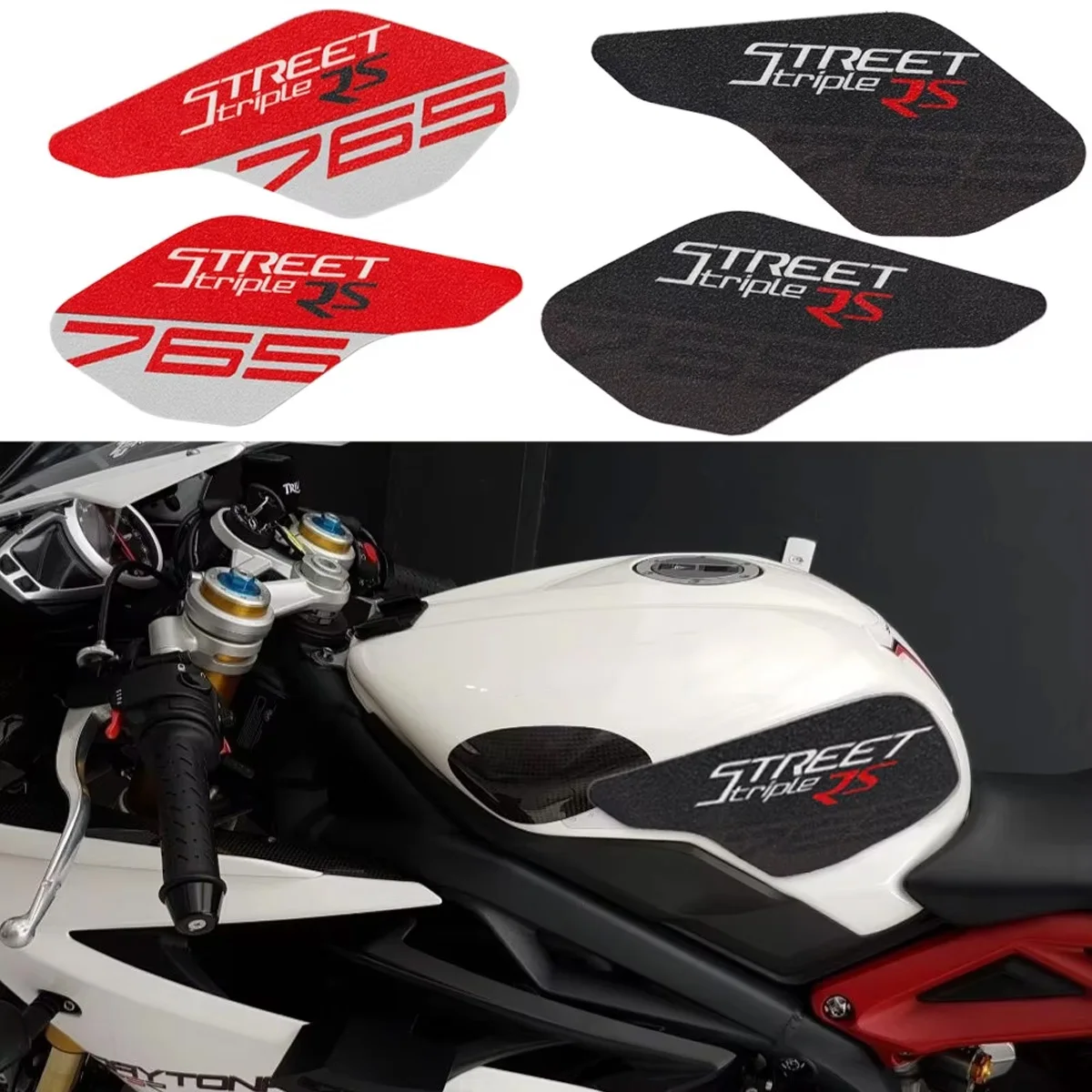 

Для Triumph Street Triple RS 765cc мотоциклетные матовые наклейки на топливный бак, противоскользящие наклейки для защиты тела, аксессуары
