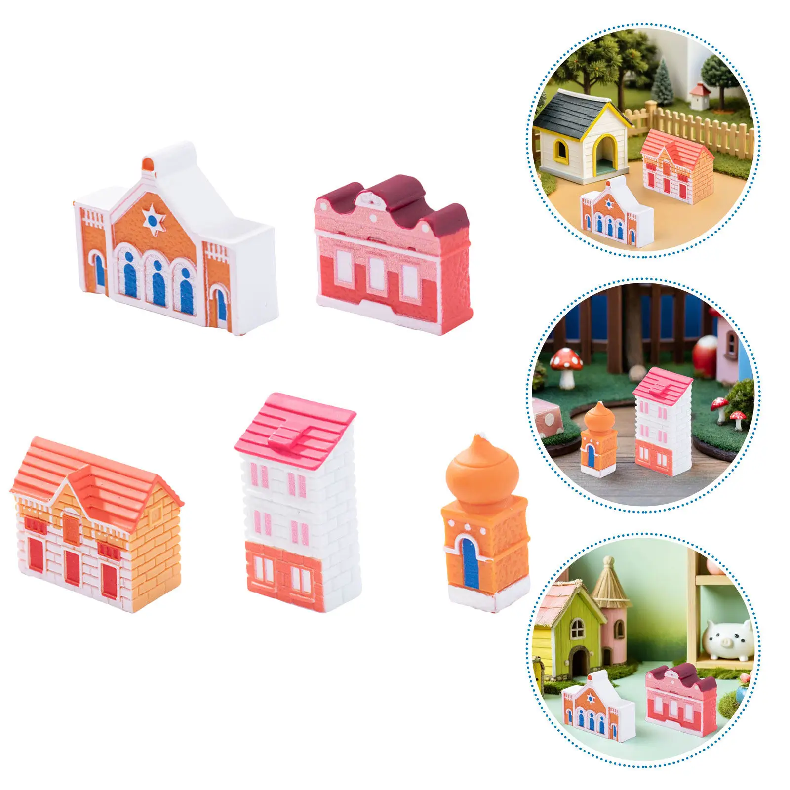 

15Pcs Miniature Fairy Houses Resin Garden Village Micro Landscape Accessories for Outdoor Fairy Garden Craft Decoration