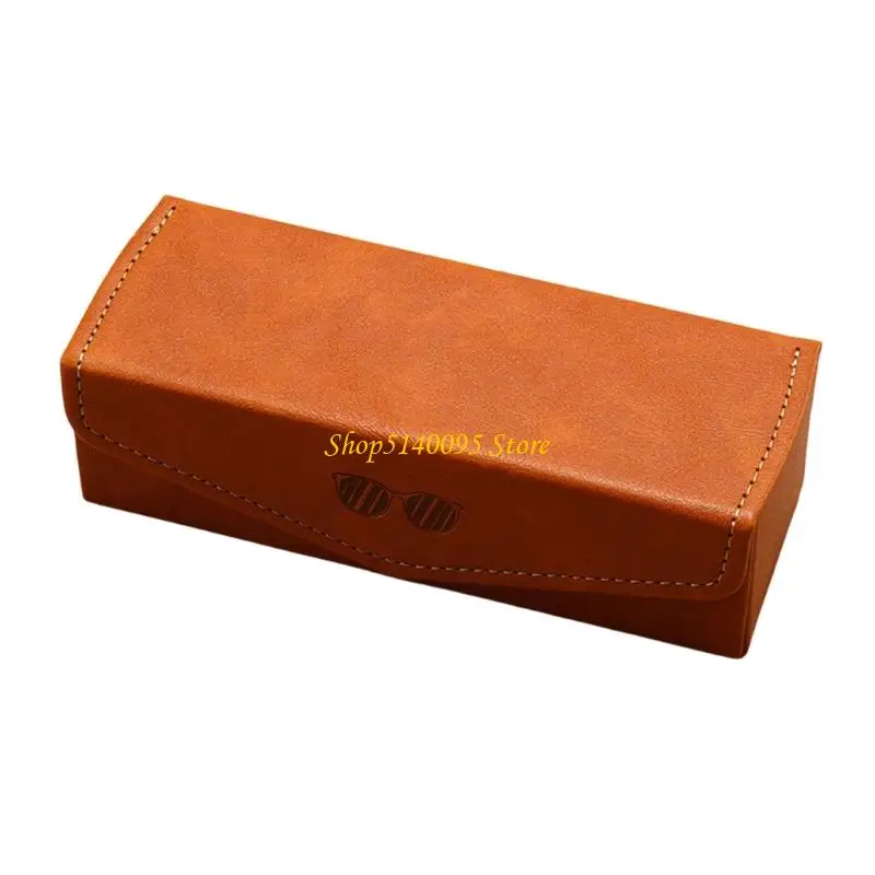 DXAE Elegant Square PU Leather Glasses Container With 2 Separate Slot Protects Eyeglasses From Scratches Classical Design
