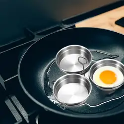 Stainless Steel Egg Poacher Food Grade Stainless Steel Poached Egg Maker 3x Nonstick Egg Steamer with Rack Egg Maker Cups