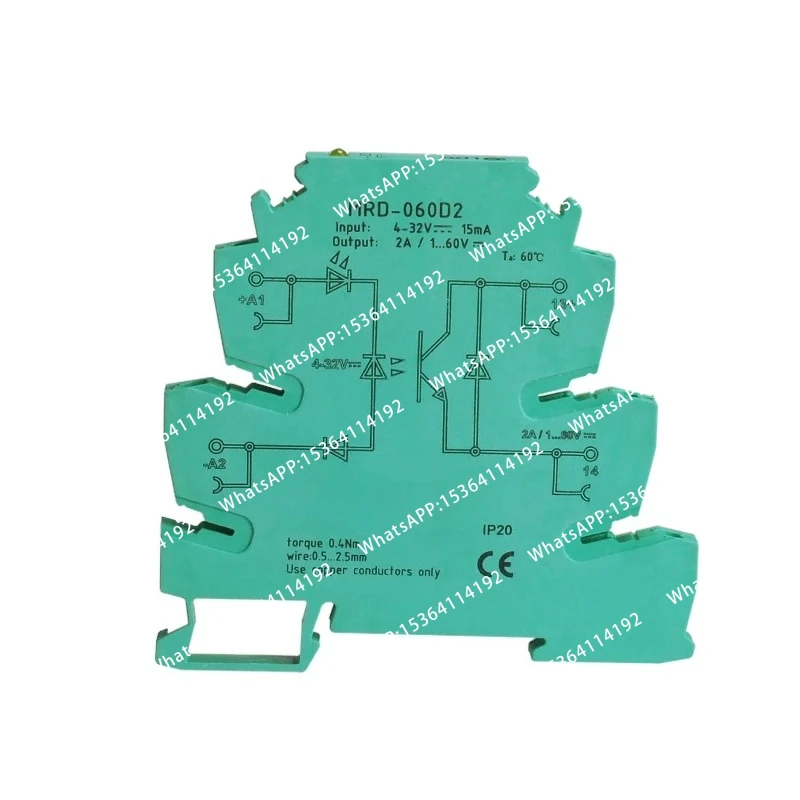 MRD-060D2 Din Rail Ultra-thin Solid State Relay 2A Input 5V12V24V32VDC Controlled LED Indication Module Switch Board SSR