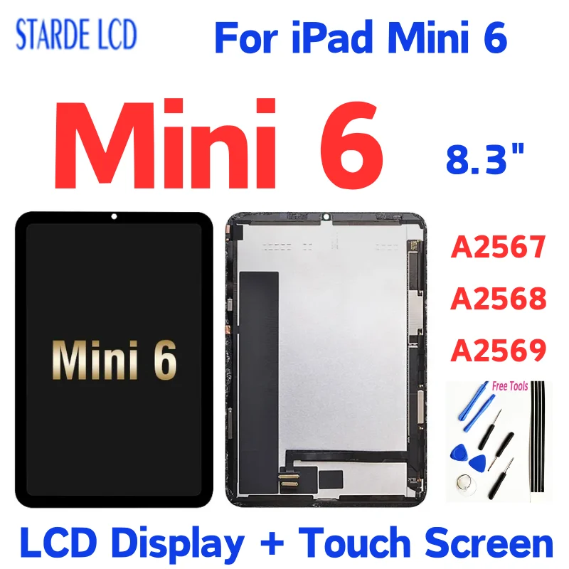 8.3 inch For iPad Mini 6 LCD Screen Touch Digitizer Assembly Panel For ipad Mini 6 A2567 A2568 A2569 Replacement Tablet Parts