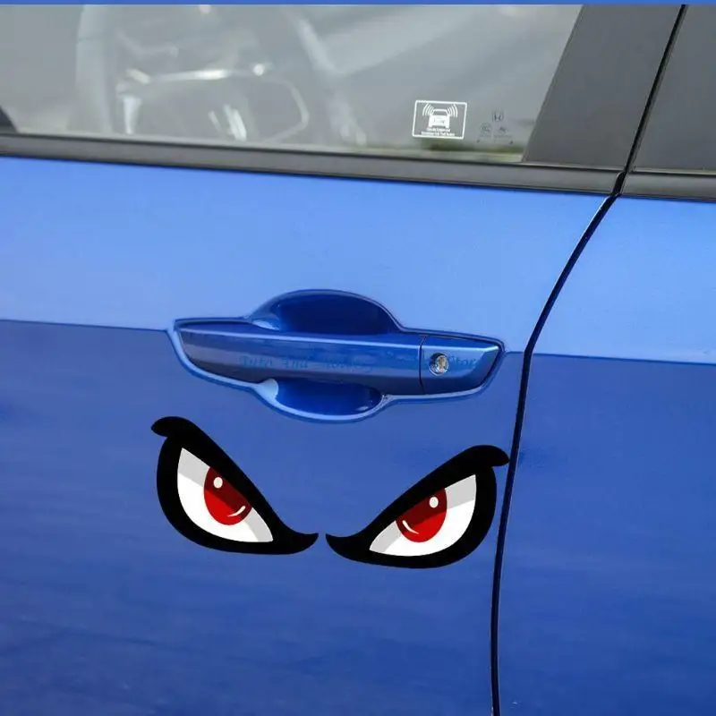 P9FD Off-road Vehicle Decoration 3D Simulation Shark Eye Sticker Car Body PET Decals
