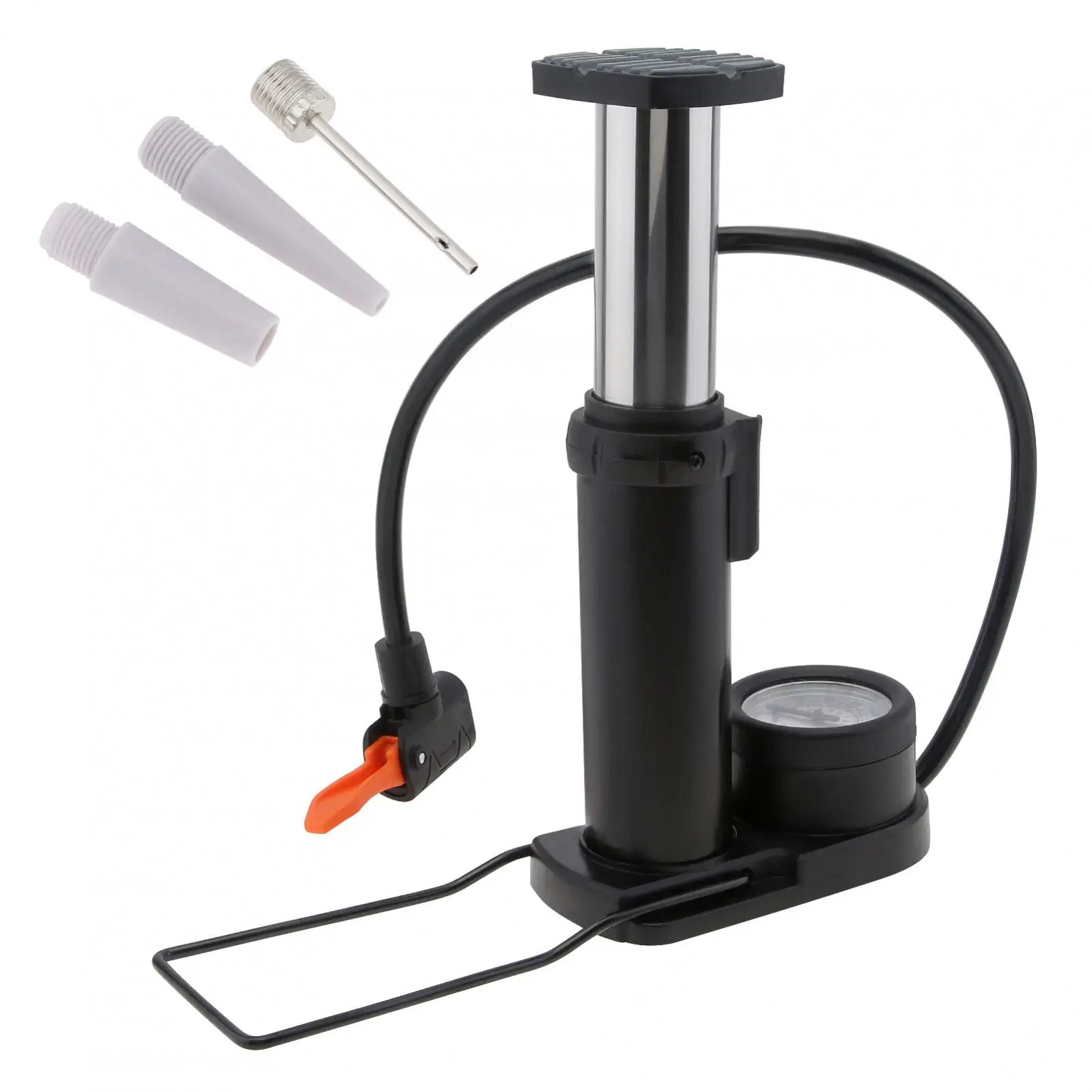 المحمولة دراجة القدم مضخة اليد القدم المنشط منفاخ الإطارات للدراجات الجبلية والطرق/الكرات مع صمام قياس الضغط الخارجي