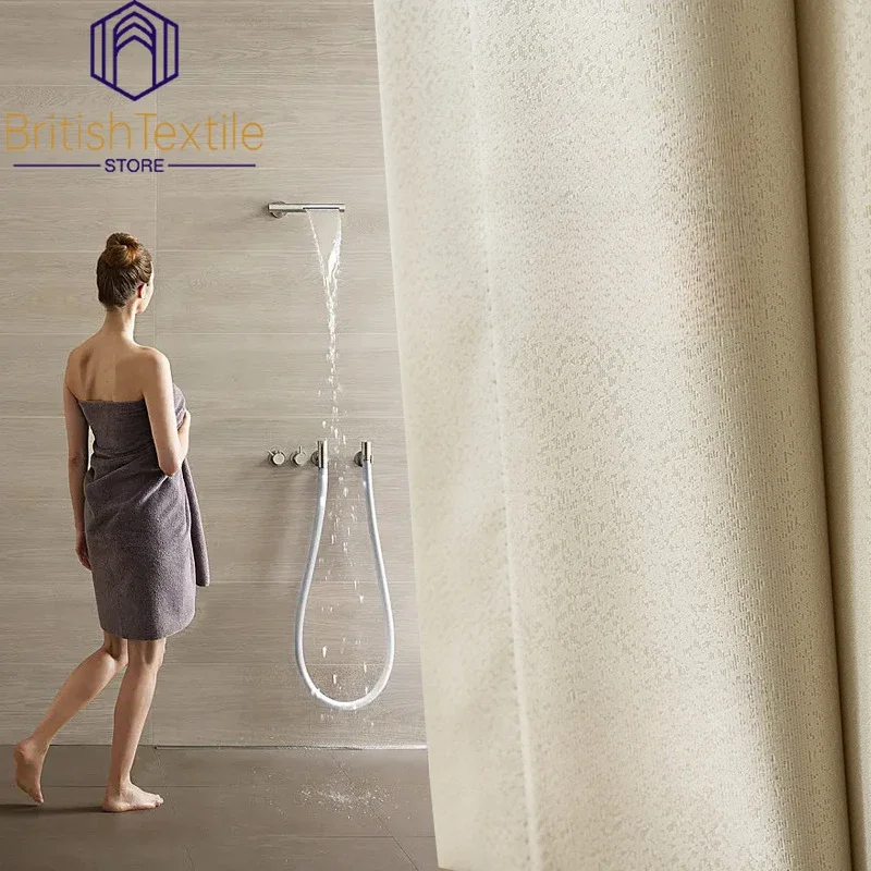 

Waterproof Curtains for Living Dining Room Bedroom Dustproof and Stain-resistant Milk-tea Color Blackout Cloth