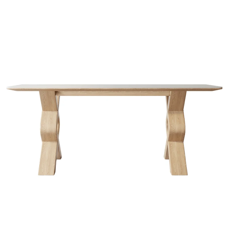 

Slate dining table, household small apartment, simple bright rectangle, dining table and chairs