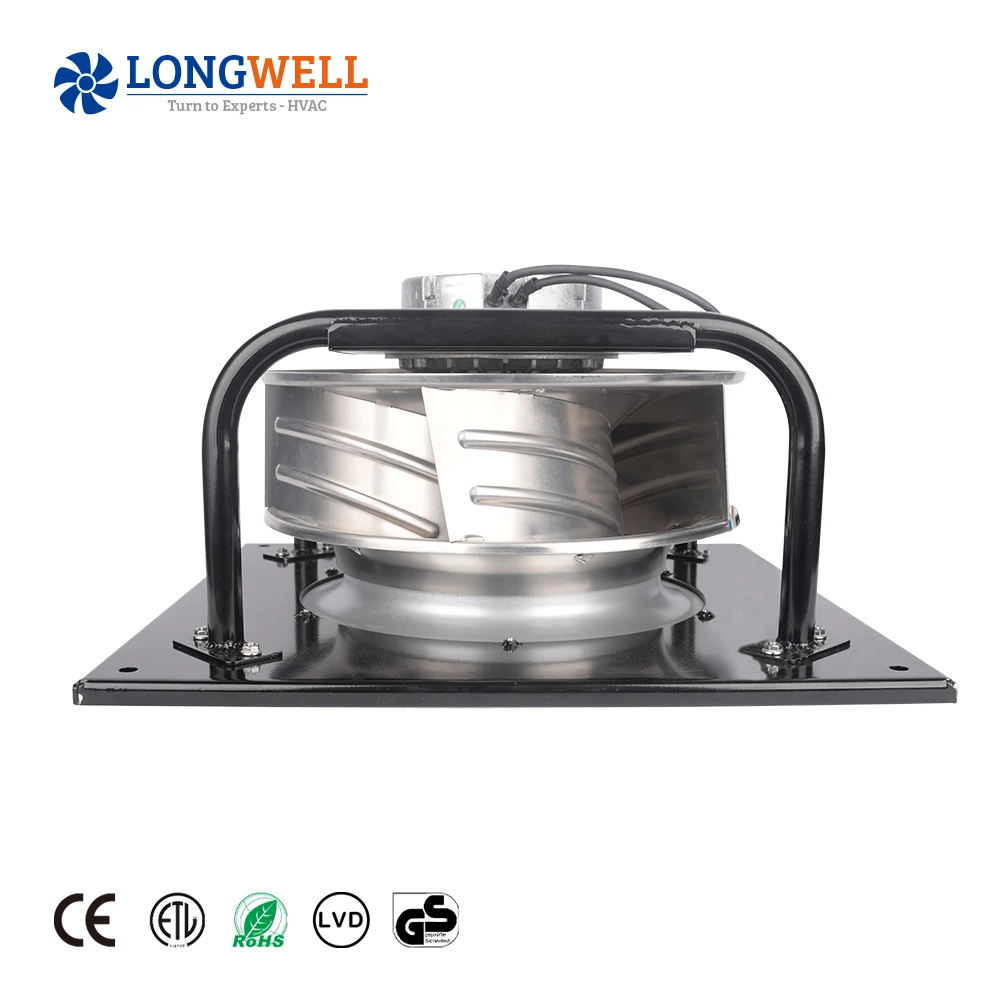 High Power 1100w 450mm 380v EC Centrifugal Fan Aluminum Alloy Impeller Backward Centrifugal Exhaust Fan with Bracket
