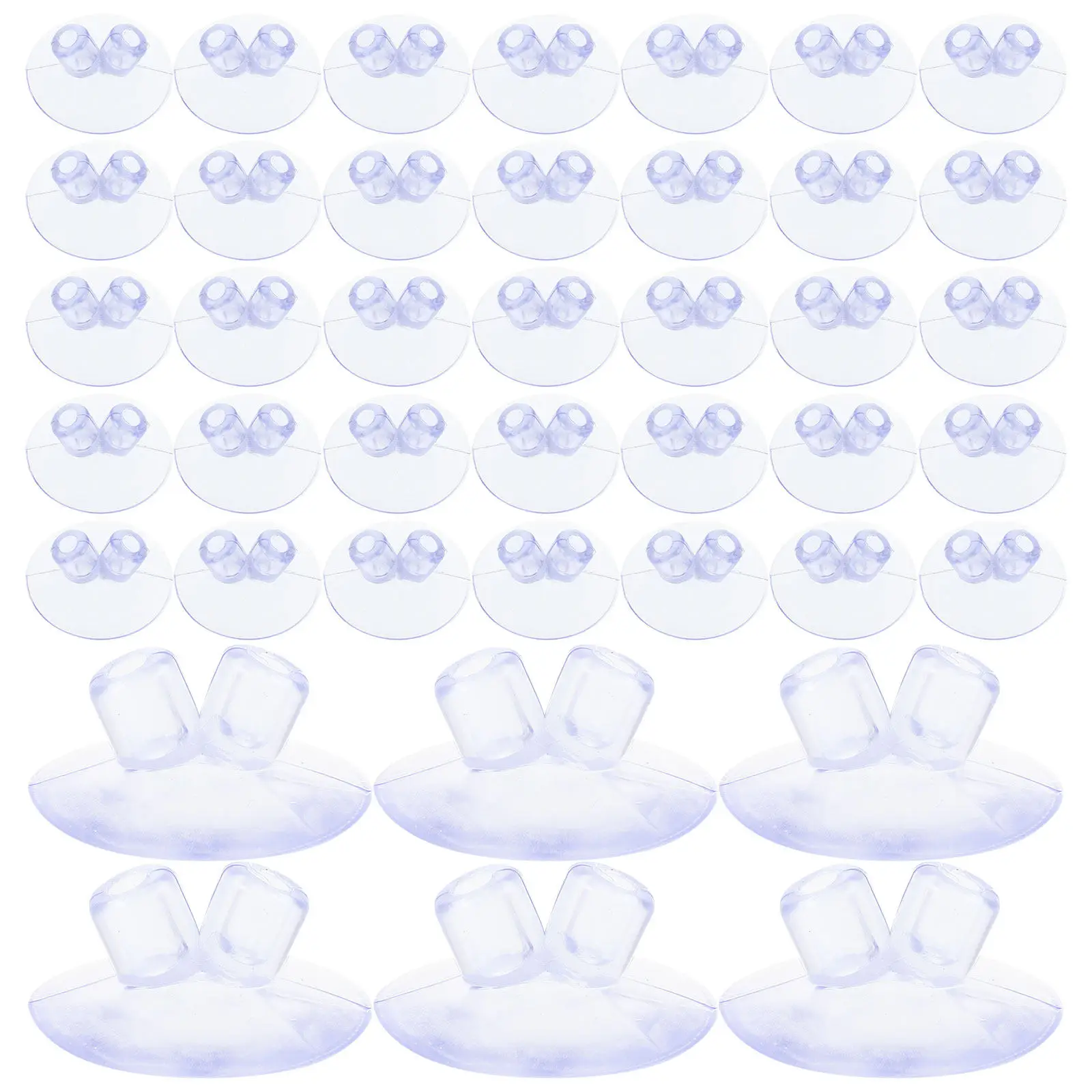 100Pcs Small Suction Cups Flagpole Holder Strong Suction Cups for Desk Glass Table Top Double Hole Pads Flag Supply
