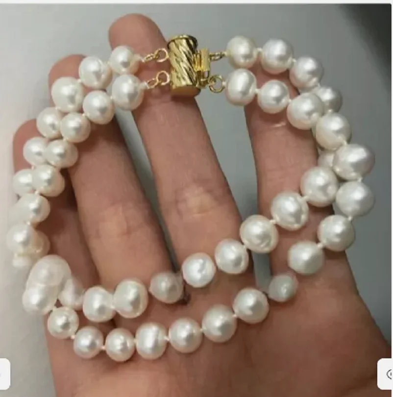 

Ювелирные изделия по индивидуальному заказу, БРАСЛЕТ С БЕЛЫМ ЖЕМЧУГОМ ЮЖНОГО МОРЯ, 8–7 ММ, 7,5–8 дюймов, ЗАСТЕЖКА из ЗОЛОТА 14 КАРАТ