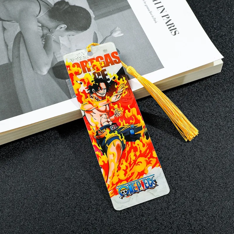 1Pcs Anime One Piece Bookmarks Cartoon Fans Collection, Tassel Bookmarks Bookmarks Fans Reading Marker Book Accessories for Men