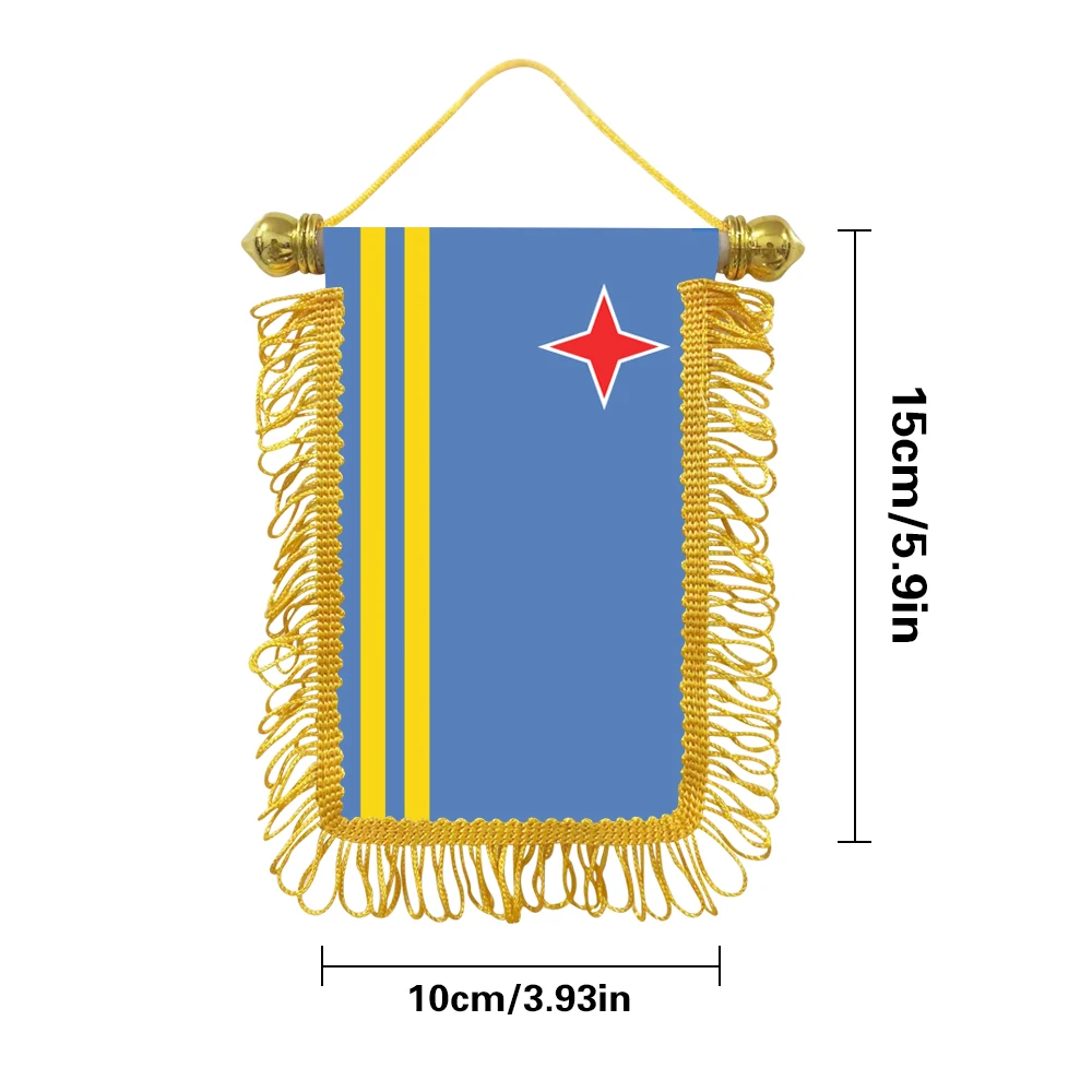 Aruba small hangicng flag 10x15cm triangular flag car decoration hanging flag double-sided pattern with suction cup