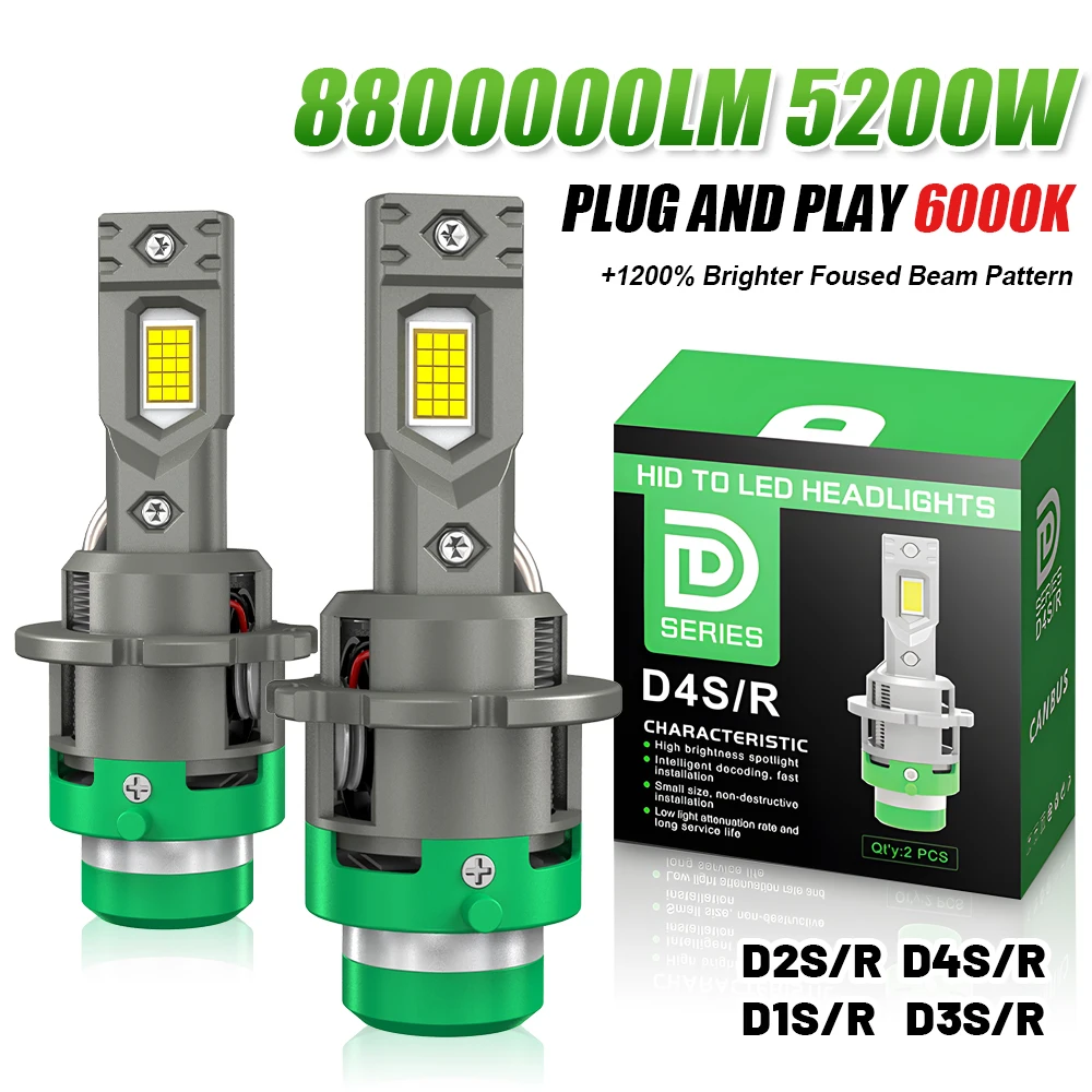 

D2S D4S D2R D4R Led Car Headlight Canbus HID D1S D3S D1R D3R Led Xenon Bulb 1:1 Turbo Led Car Lamp Auto Light 6000K Plug & Play