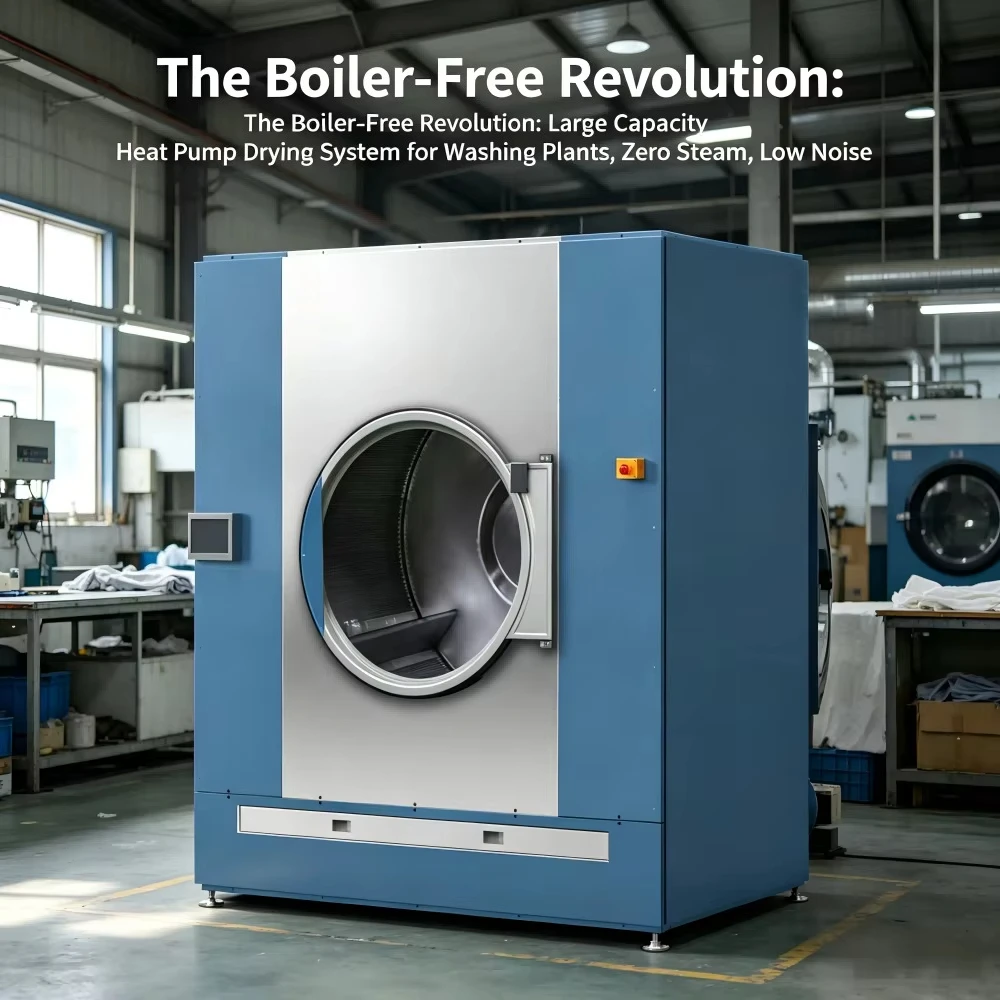 50kgs High-Efficiency 160kg Industrial Heat Pump Clothes Dryer, Steam-Free Design for 70% Energy Savings