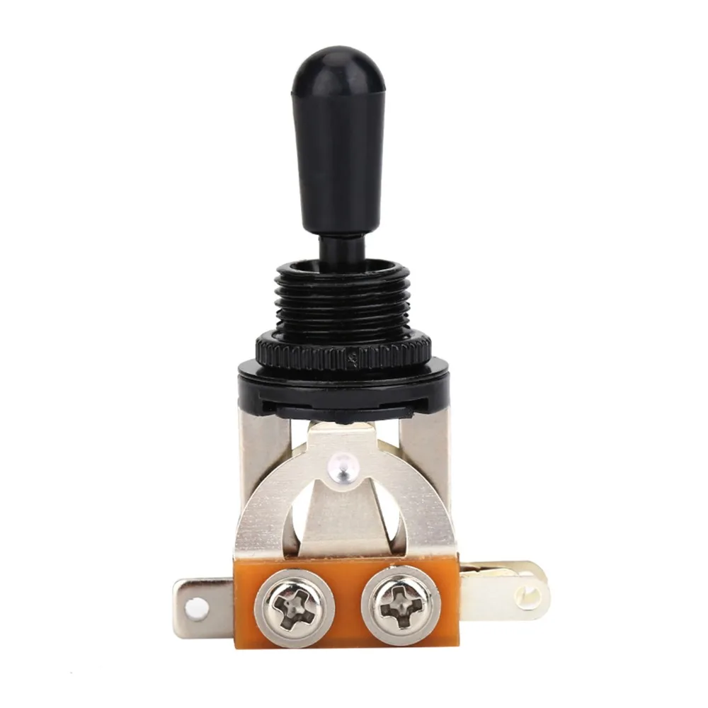 Black Tip​ ​3-Way Pickup Selector​ ​Short Straight Electric Guitar Pickup Switching​ Guitar Toggle Switch​ ​Metal Body​