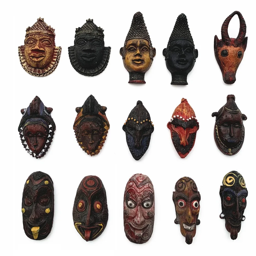 

World Culture and Ethnic Style Mask Fridge Magnets Tourist Souvenirs Crafts Refrigerator magnet Decoration Articles Handicraft