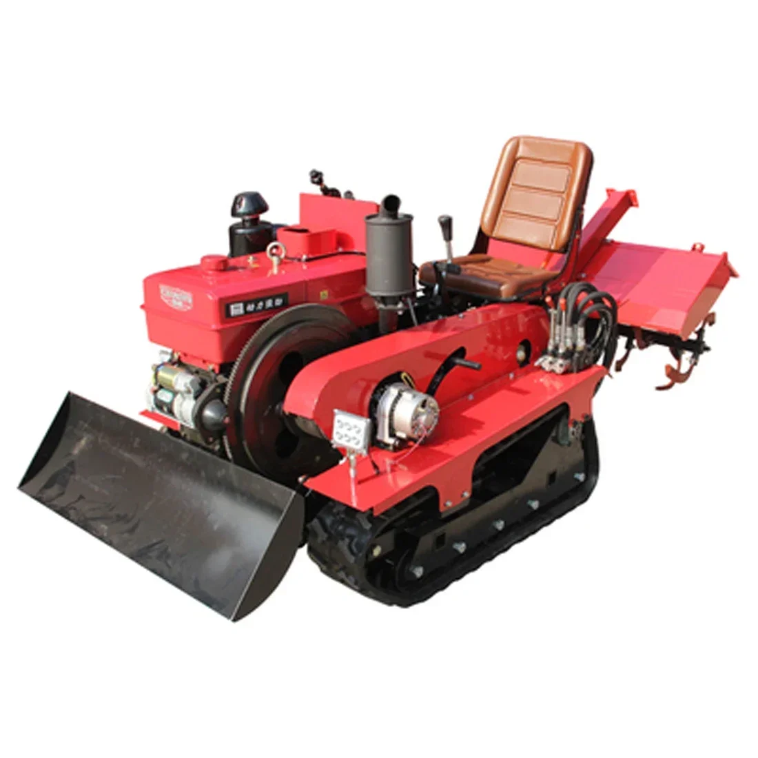 25hp Multi-functional Small Crawler Rotary Tiller Ditching Fertilizer Applicator Orchard Shed Rides Micro-tillage Machine