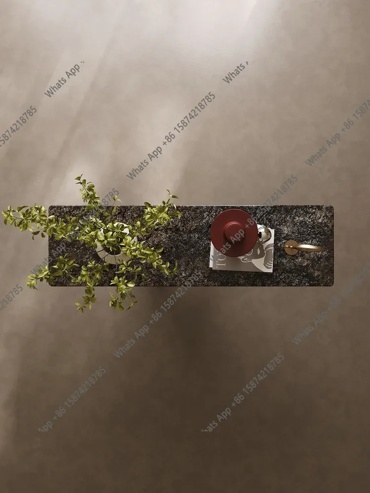 

Столик для прихожей/коридора в стиле Light Luxury, элитный, из камня, для размещения напротив входной двери X