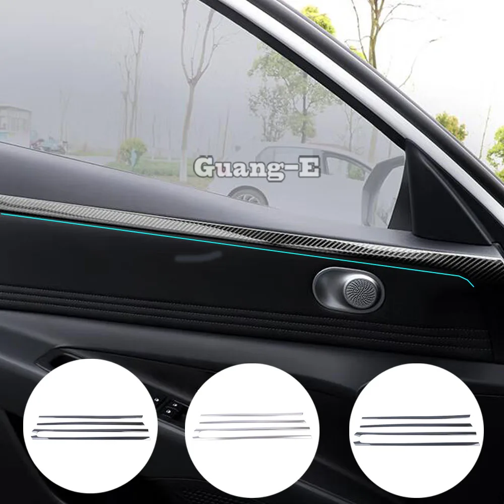 

Inside Door Panel Strip Cover Inner Edge Sticker Trim Panel Frame Armrest 4PCs For Hyundai Elantra Avante 2020 2021 2022 2023