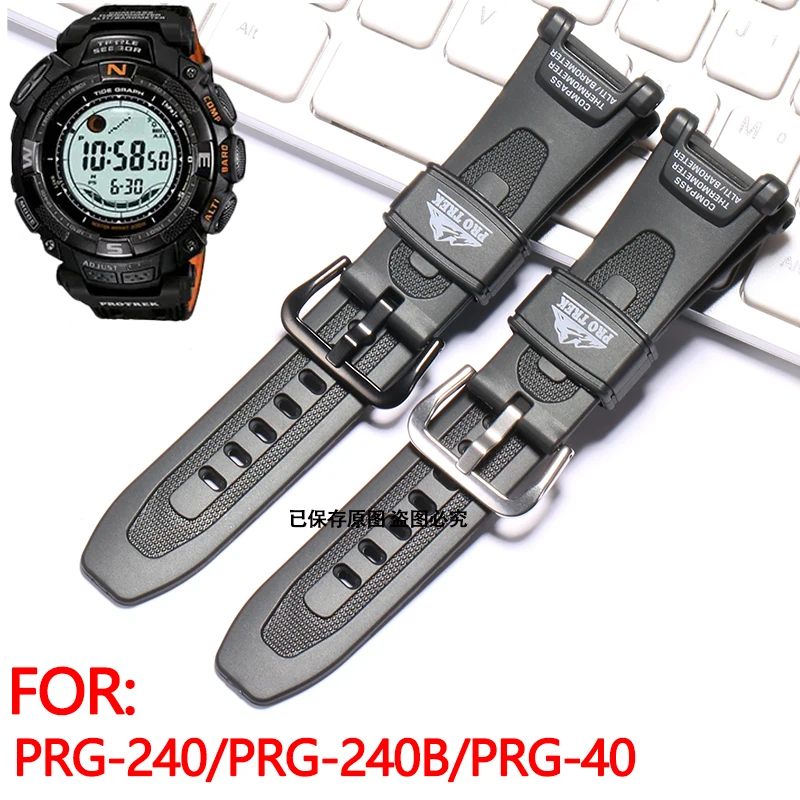 

Watch Accessories For Casio Protrek Prg-240 PRG-40 Pathfinder Series Rubber Wrist Watch Band Strap Men Sport Waterproof Bracelet