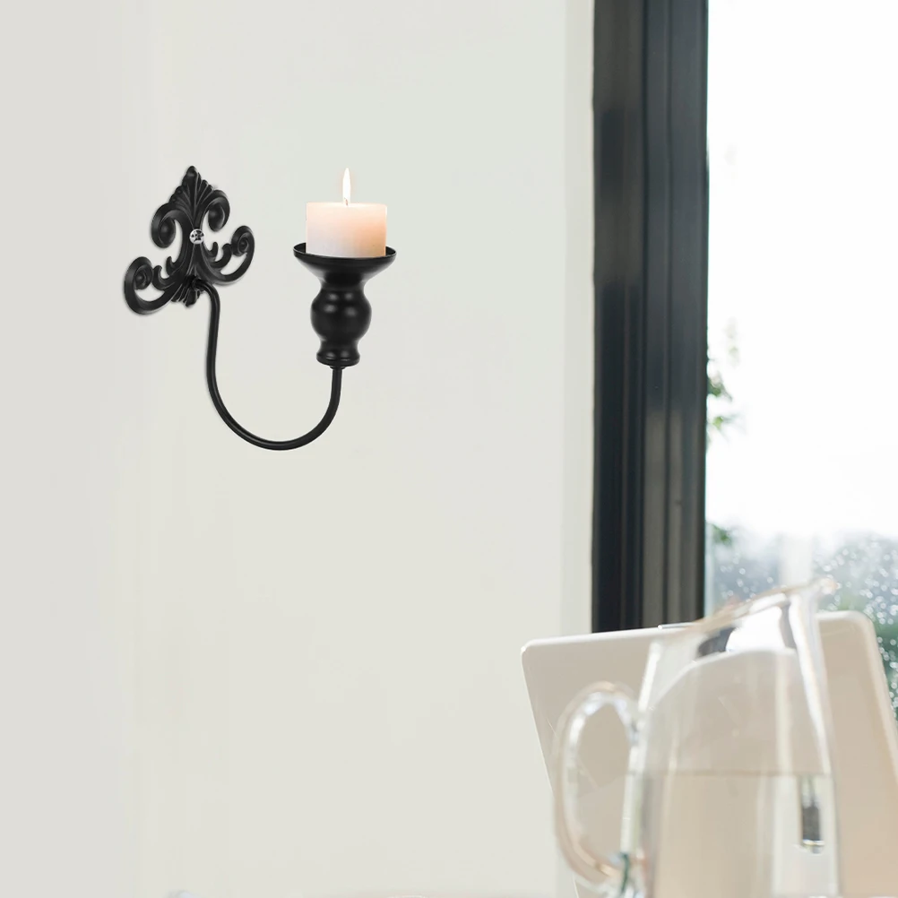 

2Pcs Vintage Style Wall Holder Iron Material for Creating Cozy Atmosphere in Living Room Bedroom Dining Room