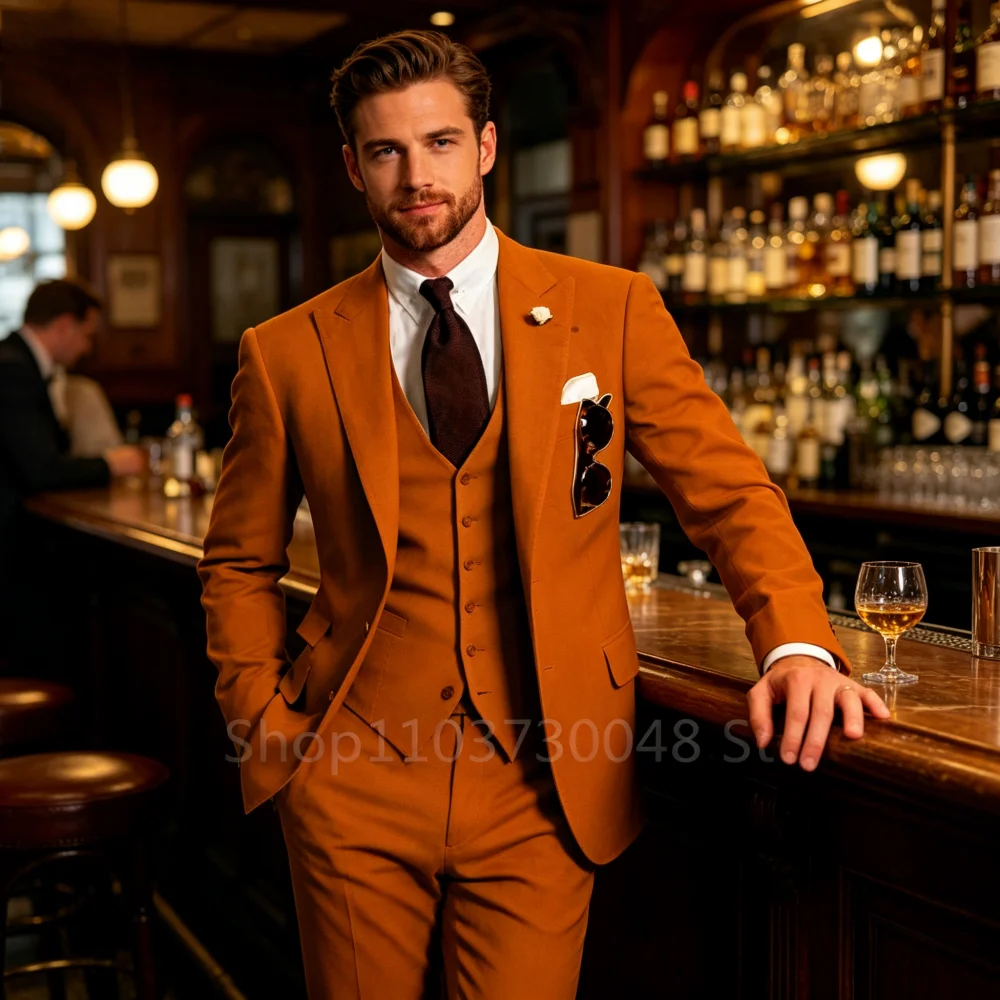 

Мужской костюм Slim Fit с заостренными лацканами, без аксессуаров, 3 бутылки
