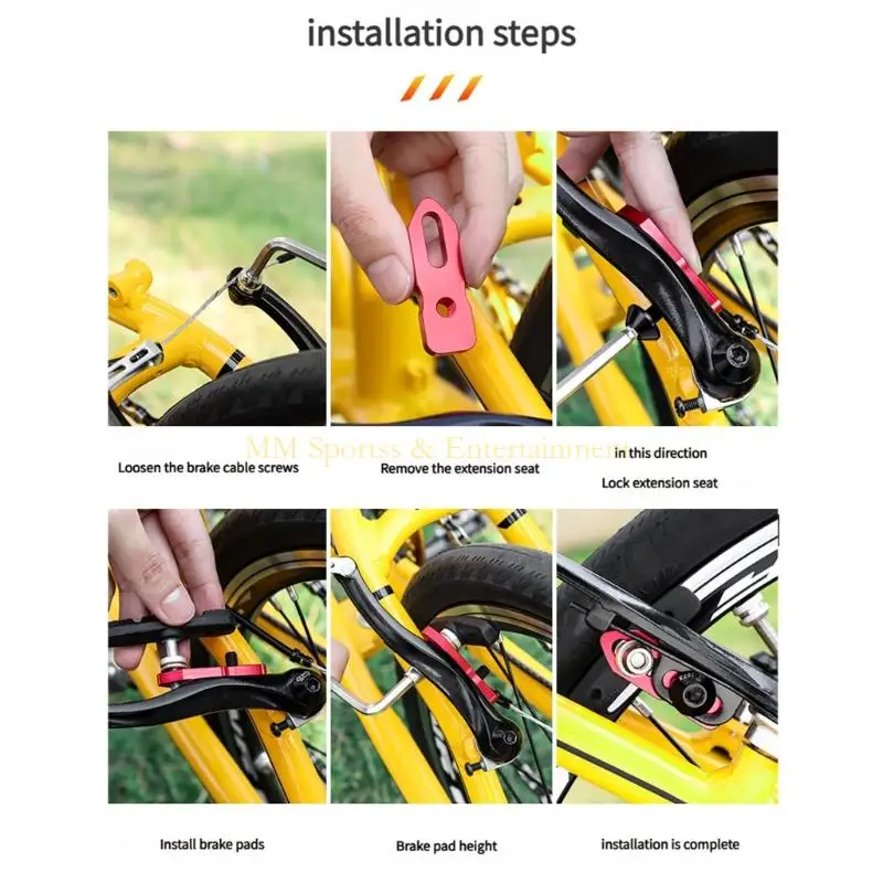 31be Aluminium Aluminium Brake الفرجار محول تمديد للدراجات 406 إلى 451 عجلة #5