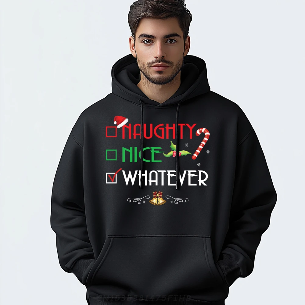 

Naughty Nice Whatever Hoodie Christmas Mens S X-Mas Plain Pullover Hoodies Wholesale Hoodies Men Man Tops Tees Mardi Gras