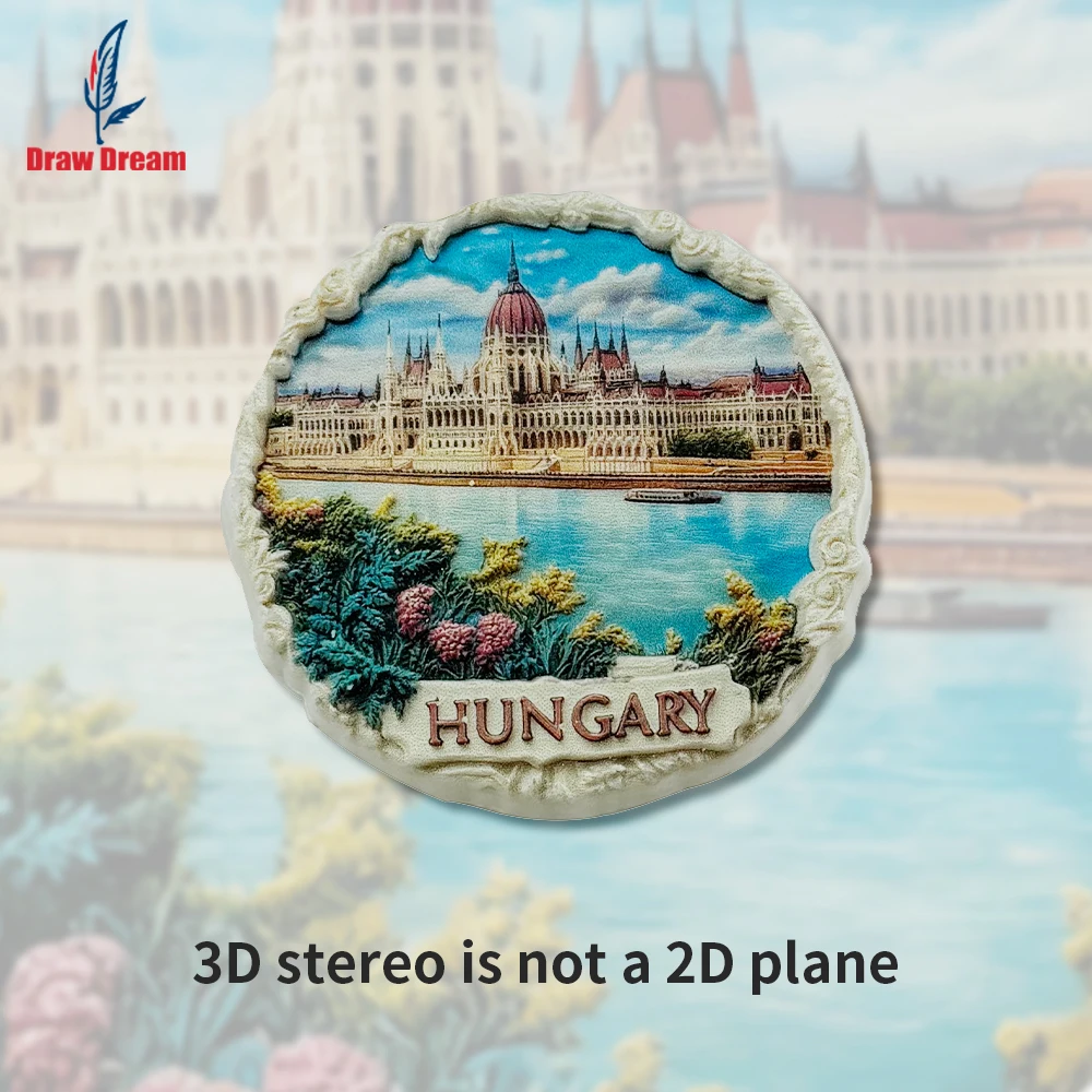 Adesivo 3D Criativo do Edifício do Parlamento Húngaro para Geladeira, Lembrança de Viagem, Decoração de Casa, Presente Elegante
