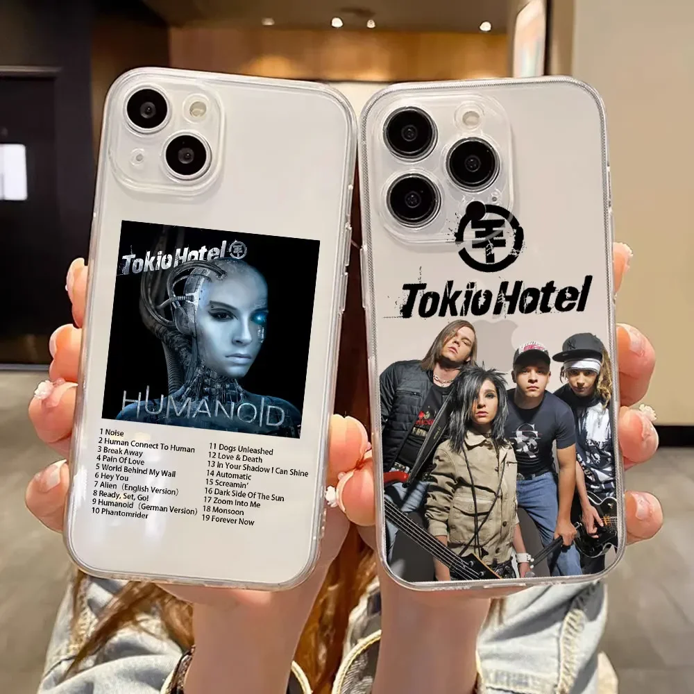 Singer T-tokio Hotel Poster Phone Case for IPhone 13 12 14 15 16 Pro Max Mini 11 XS MAX XR SE2 X 7 8 Plus Clear Soft Cover Coque