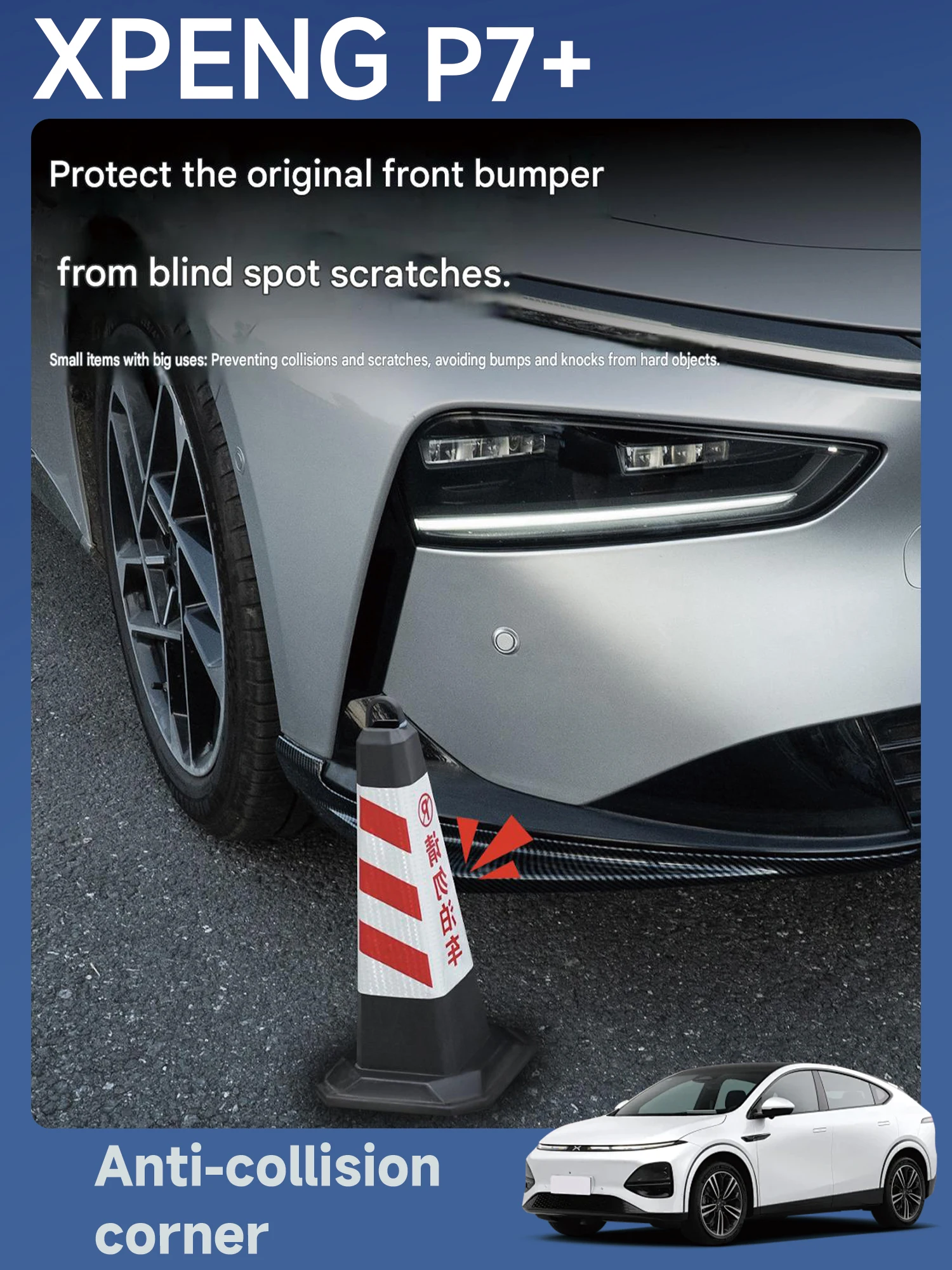 [livraison-rapide]-xpeng-p7-pare-chocs-avant-d'origine-protections-d'angle-anti-collision