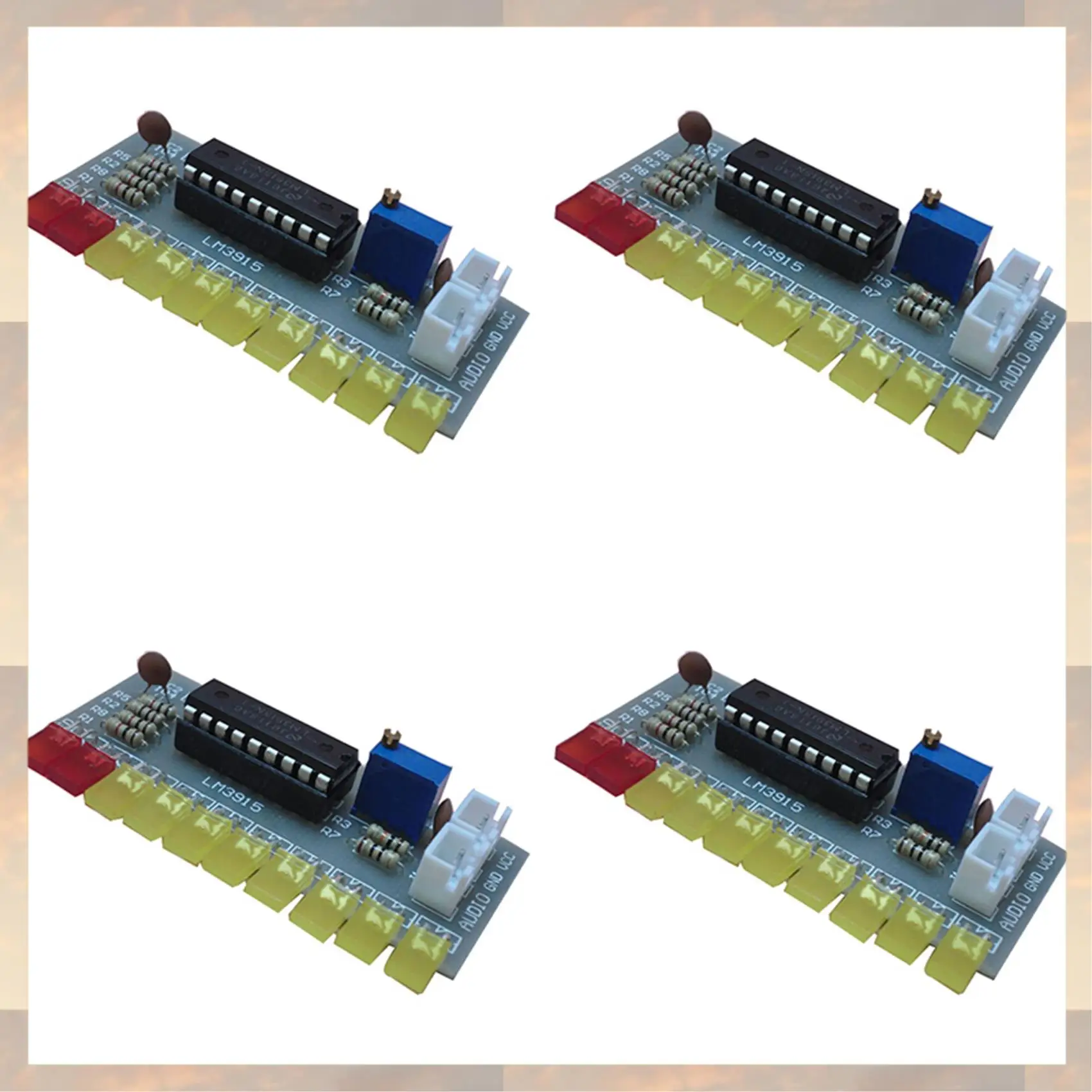 2025 New-4X LM3915 ตัวบ่งชี้ระดับเสียงDiyชุด 10 Ledเสียงเครื่องวิเคราะห์สเปกตรัมตัวบ่งชี้ระดับชุดElectoronicsบัดกรี