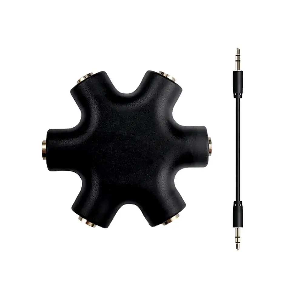 1Pcs 3.5mm Jack 3.5mm Audio Headphone Splitter 1 Male to 5 Female 20cm Cable Multi Port Audio Splitter Adapter 5 Way Port