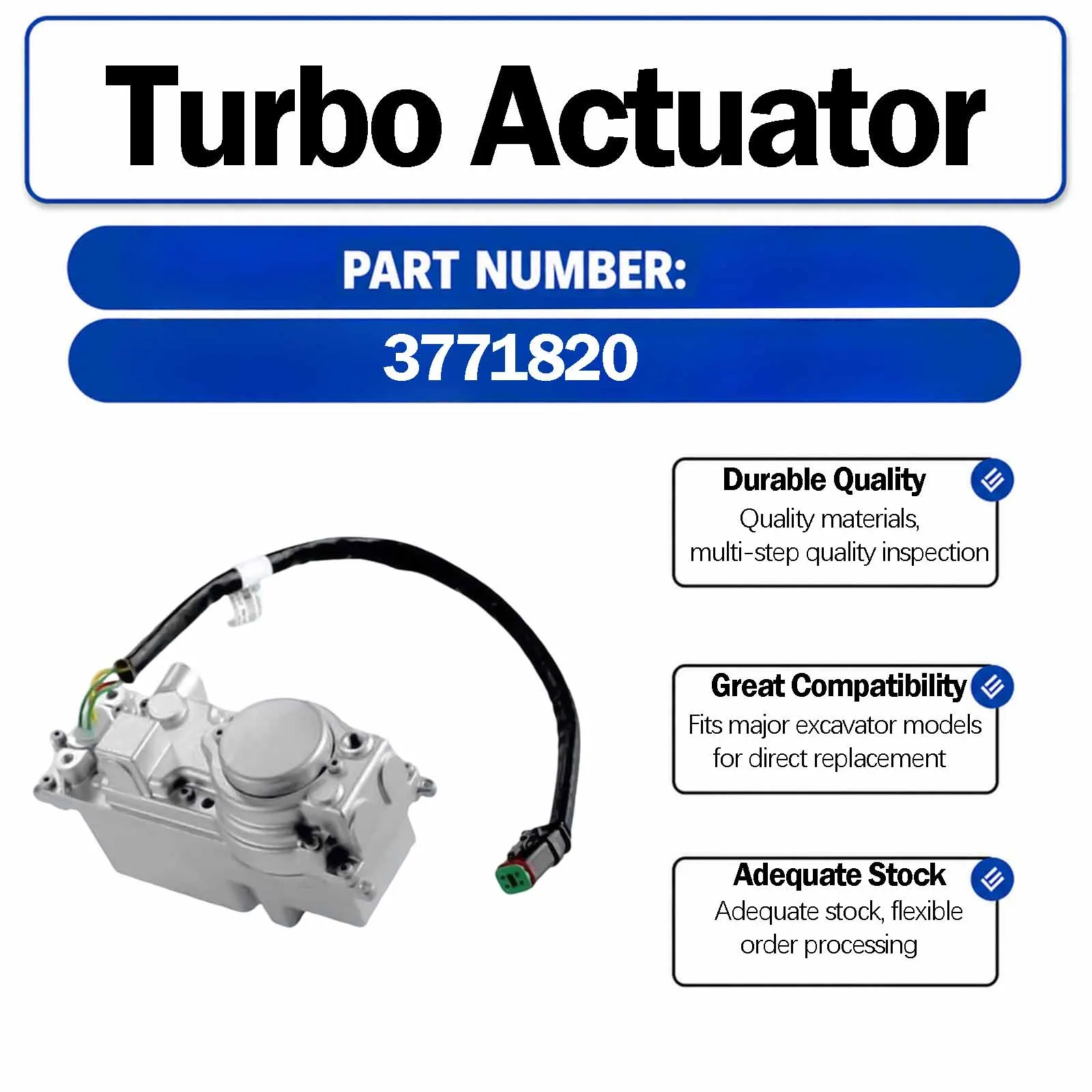24V Turbo Eletronic Actuator P-3771820 For Cummins Engine HE400/HE500 Series (With cooling water holes)