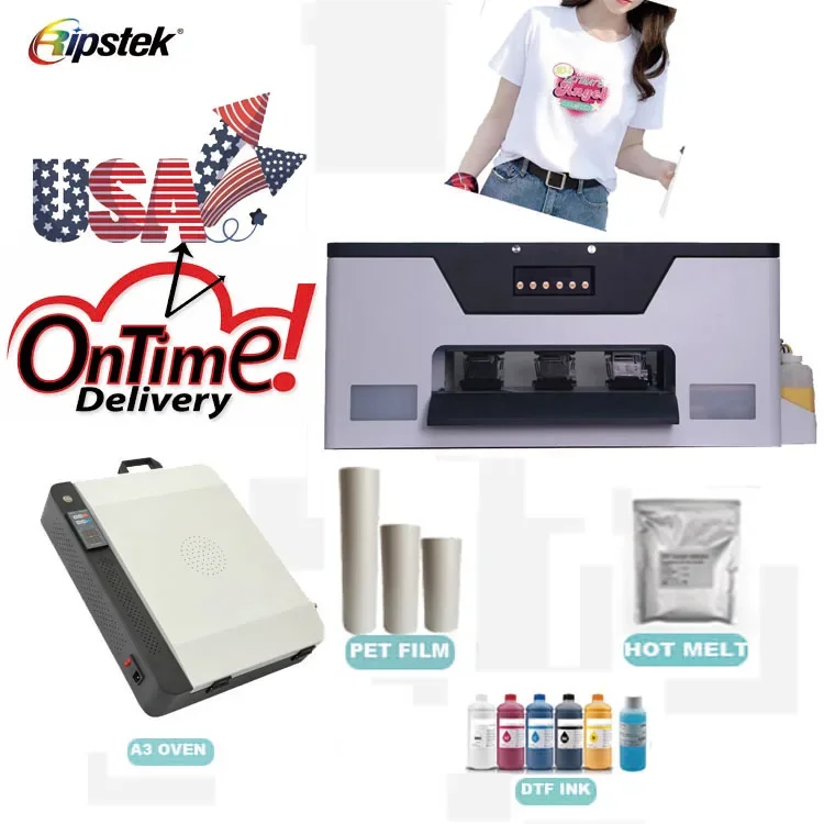 Hot Sales A3 Dtf 38cm Width With Double Print Head Print Dtf-printer System,Print And Powdering Drying Whole Set