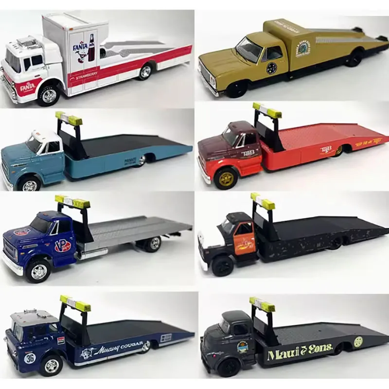 Have Flaws 1: 64 Scale Transport Trailer Pickup Van Car Model Toy Gift Collection Display Souvenir-Bulk packing