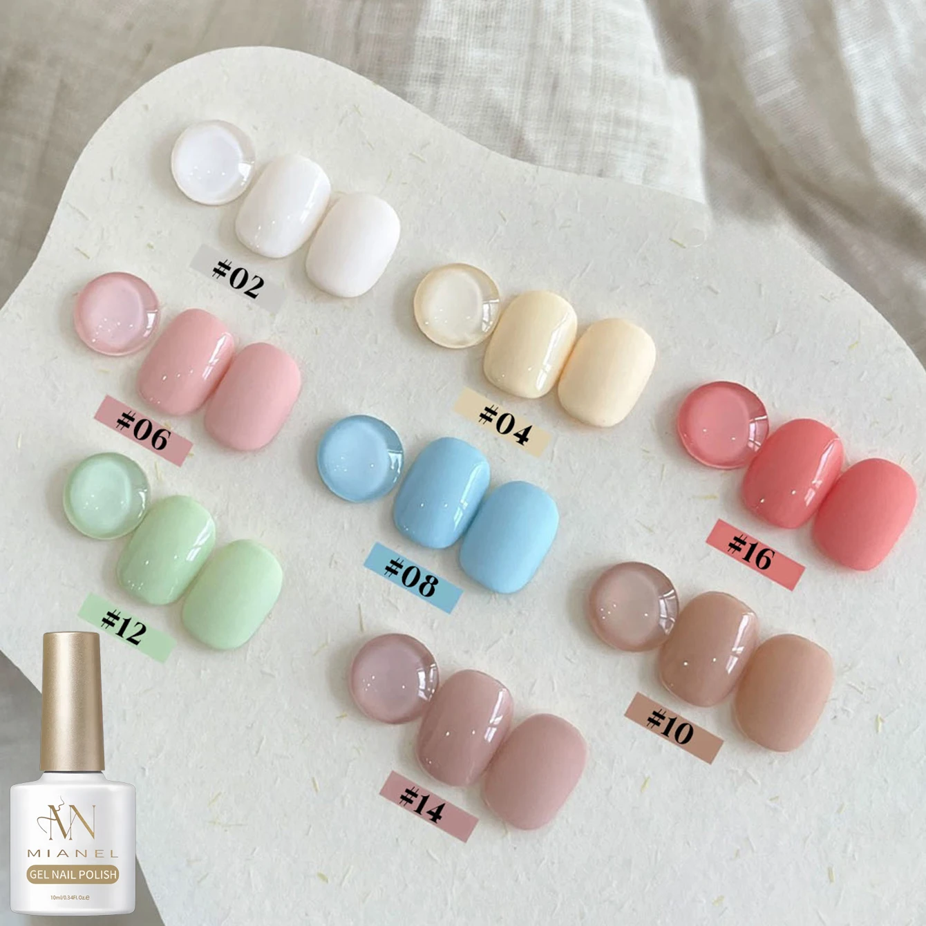 MIANEL 2026 Winter New Release Creamy Bear Gel Nail Polish - Macaron Dopamine Shades, Gentle & Skin-Brightening Finish Nail Art