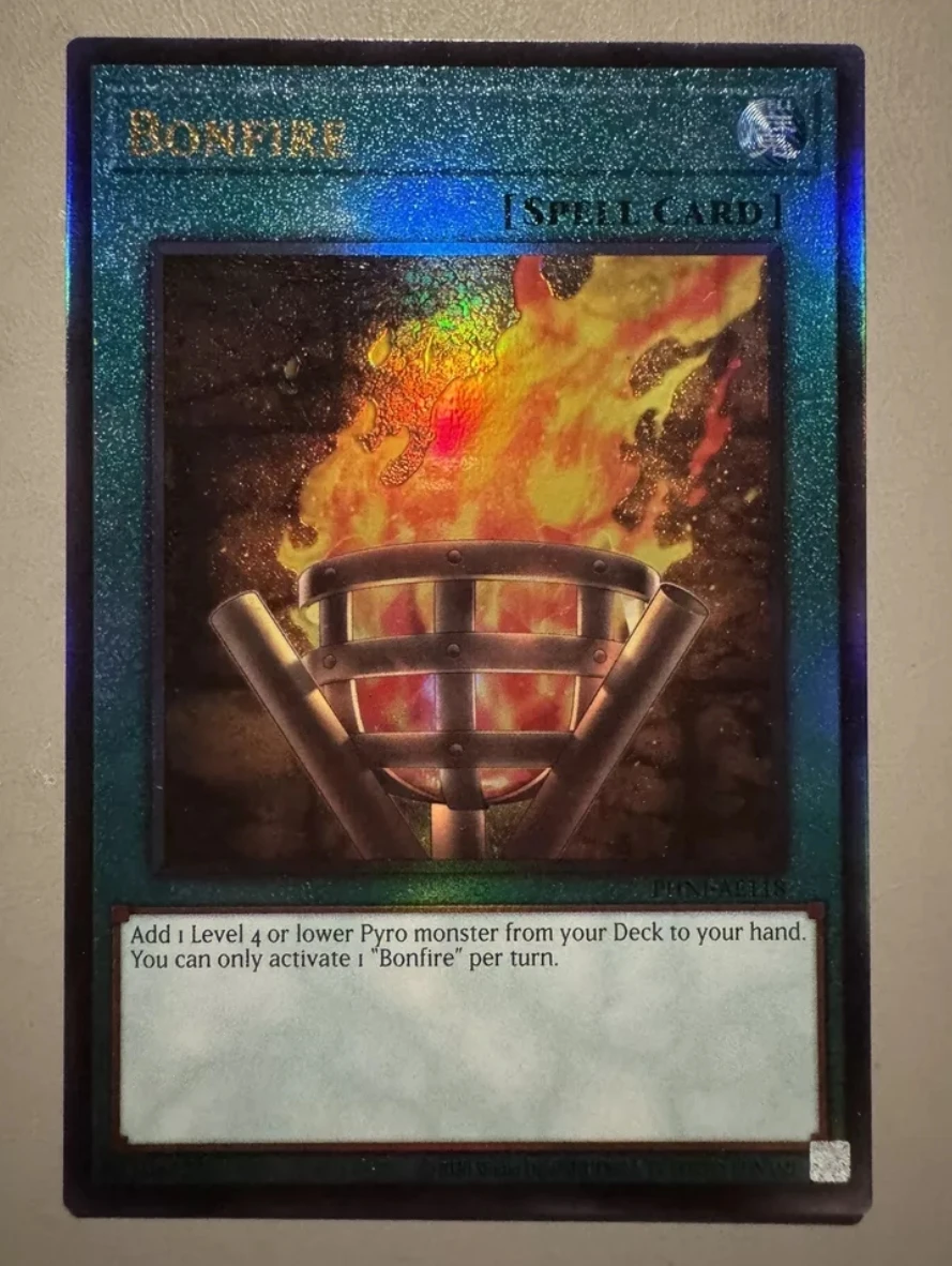 Yugioh KONAMI Duel Monsters PHNI-AE118 Bonfire Ultimate Rare Asian English Collection Mint Card