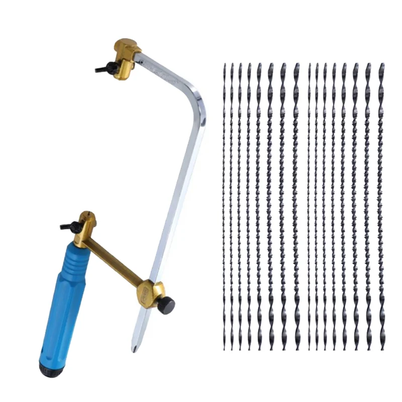 ABJO-Frame regolabile Sawbow Seghetto alternativo a forma di U per gioielli artigianali Strumento fai da te con lame a spirale