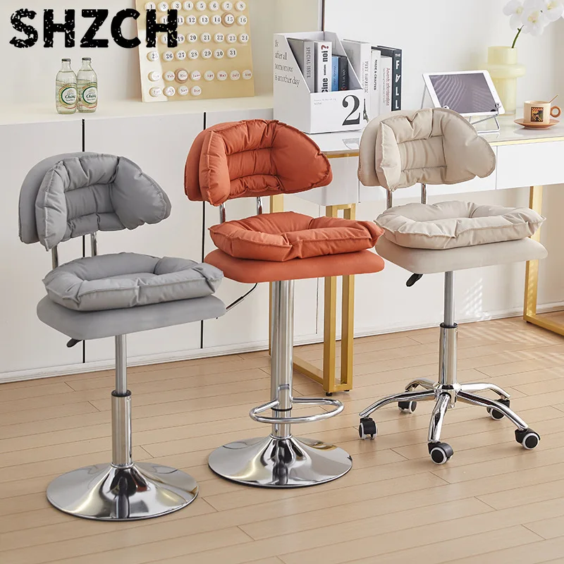 Modern Lift Swivel Chair with Backrest Office Computer Ergonomic Stools Salon Barber Hair Chair Nail Studio Cashier Chairs