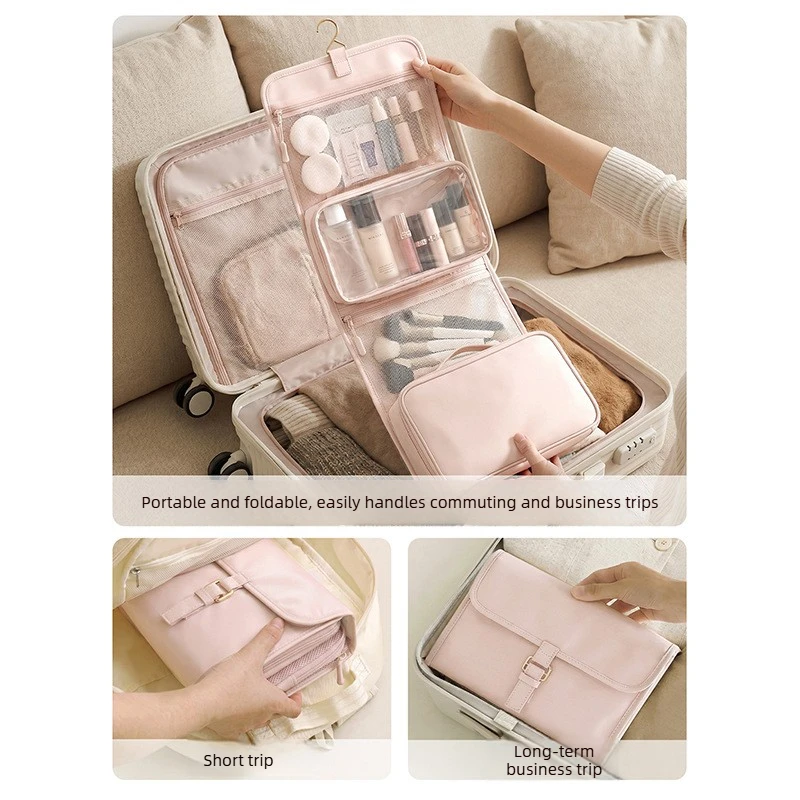 Travel Toiletry Bag Hangable Multifunctional Portable Large Capacity Minimalist Travel Organizer Toiletry Bag Cosmetics Bag