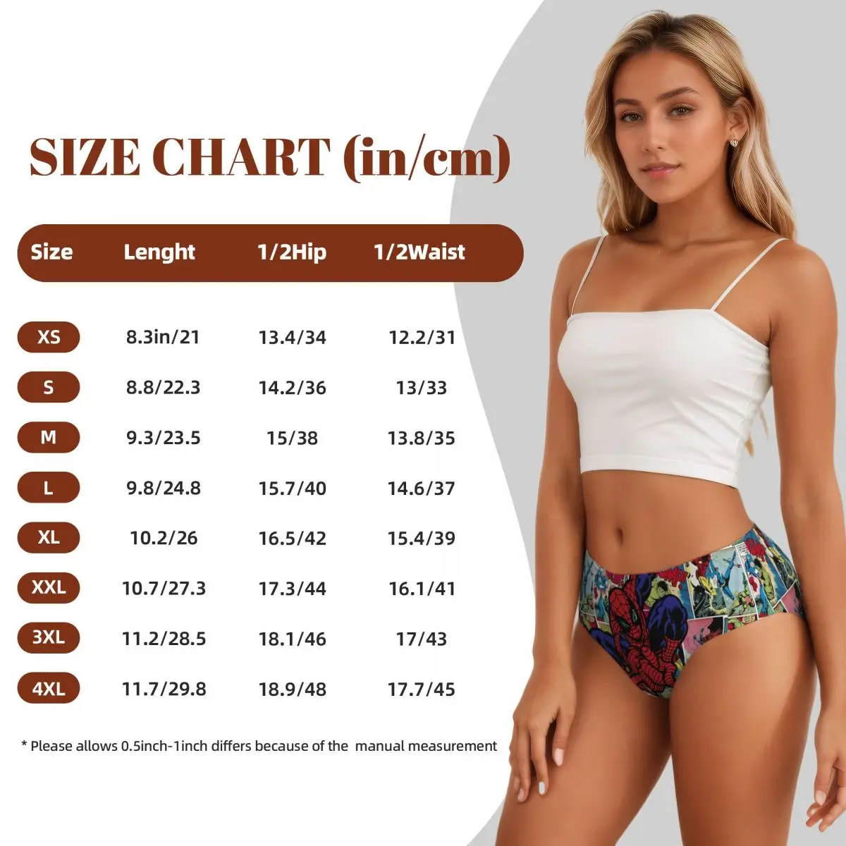 CustomSpider Man Finger Gesture Slips Unterwäsche Damen Atmungsaktive Stretch Höschen