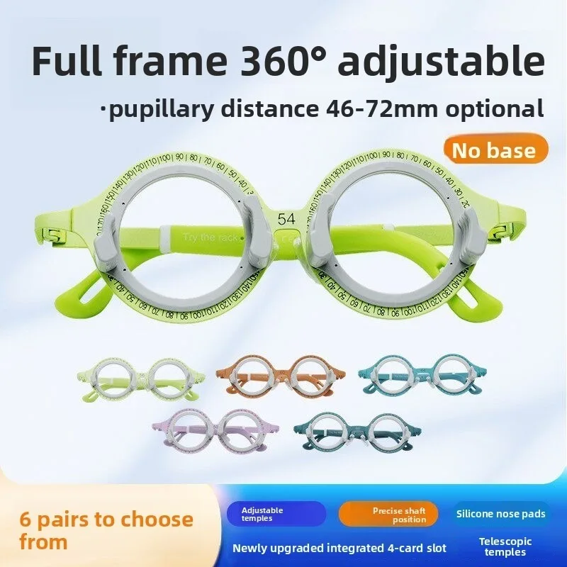 Montura de Prueba de Titanio Puro, Aro Completo 360 °   Juego de 3-6-9 piezas giratorias para optometría, ultraligeros y cómodos