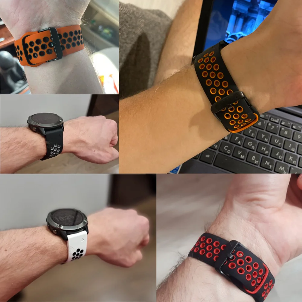 22 26มม.สำหรับ Garmin Fenix 7 7X 6 6X Pro 5 5X Plus สายรัดข้อมือซิลิโคน VERTIX 2/instinct 2/Forerunner 945 935 955นาฬิกา