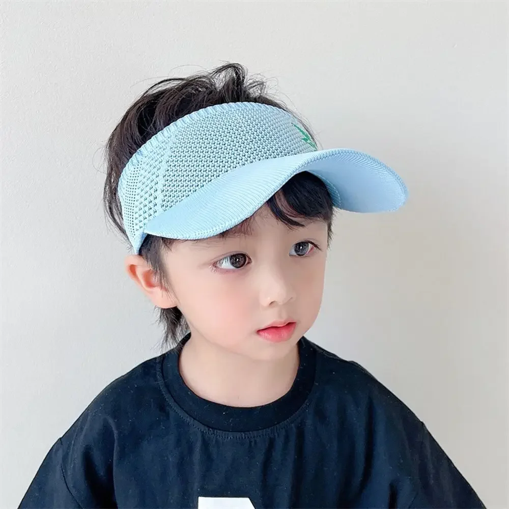 Cartoon UV Protection Hat Panda Knitted Dinosaur Summer Wing Korean Style Cap Empty Top Hat Kids Sun Hat Children Sun Visor Hat